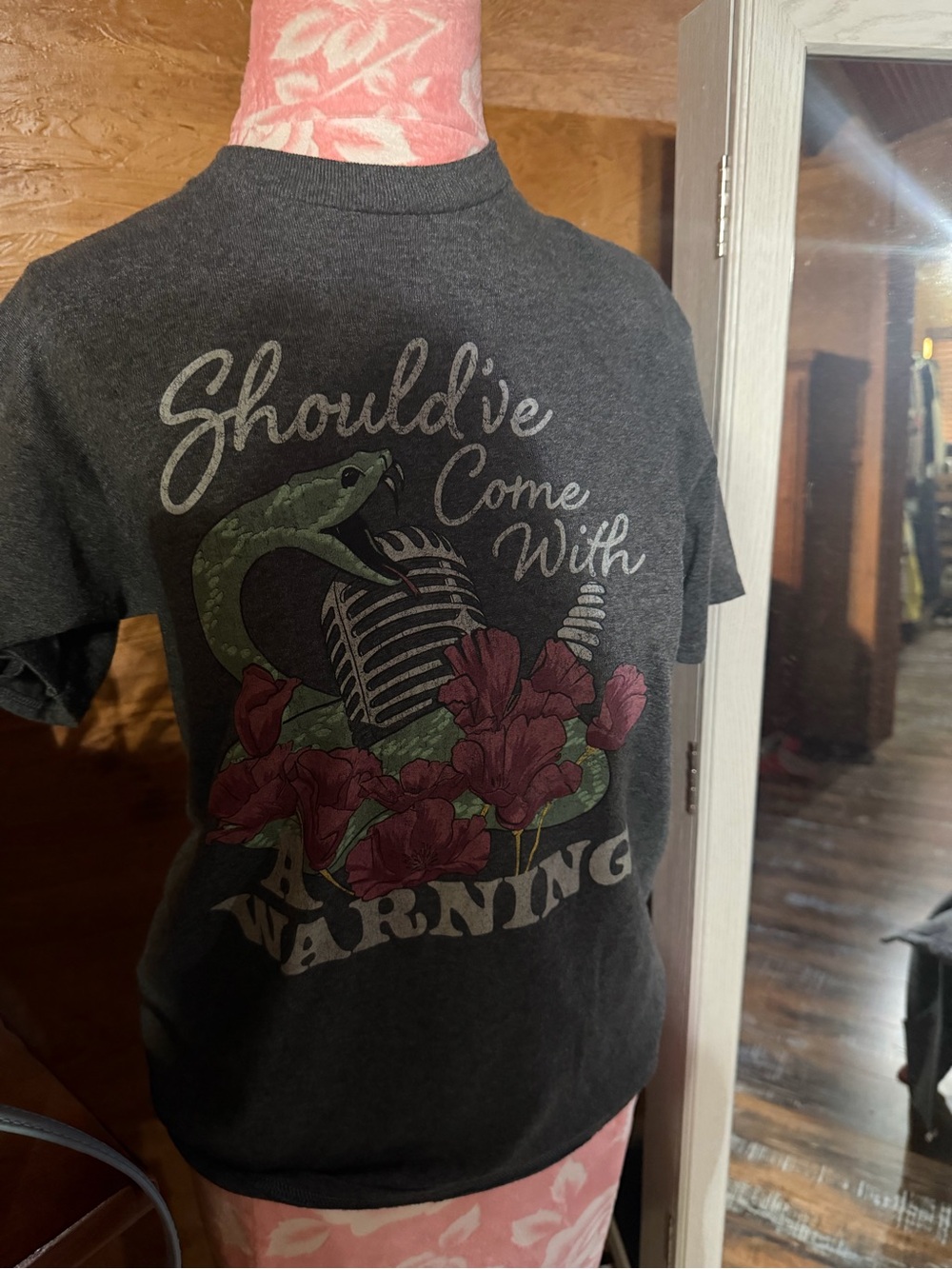 Should've Come With A Warning Snake Graphic T-Shirt - Dark Gray